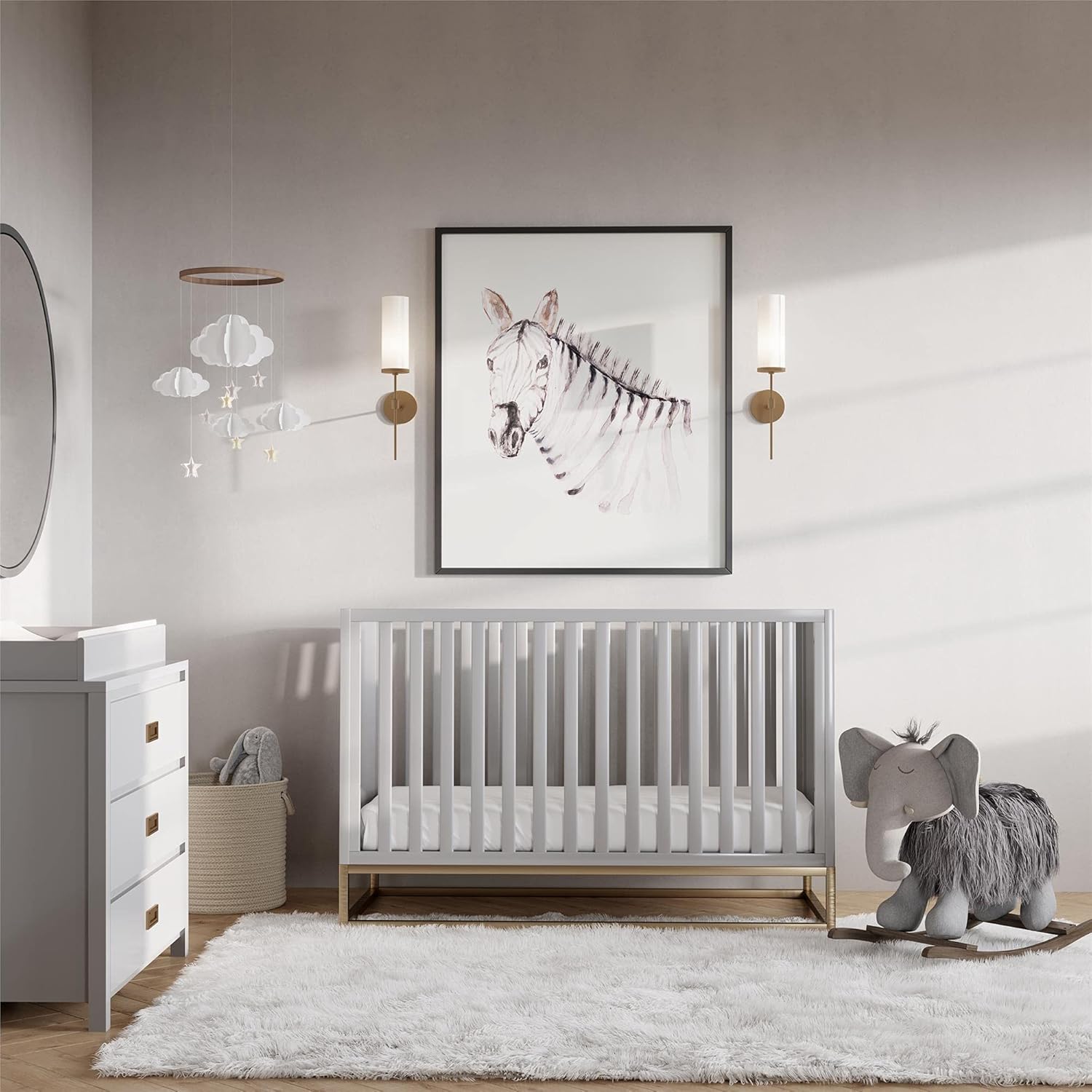 gold crib nursery