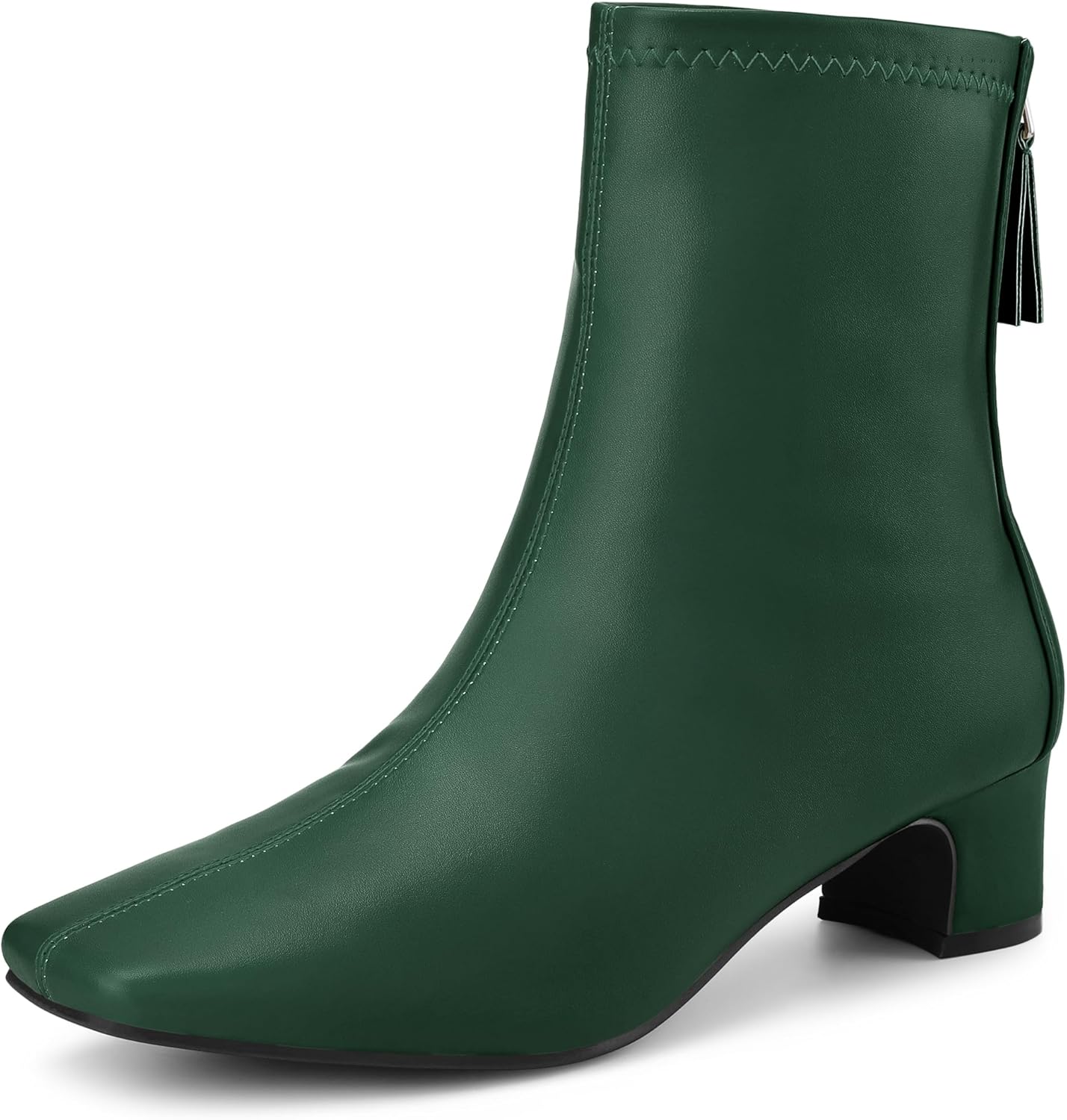 Allegra K Women's Square Toe Block Heels Ankle Boots