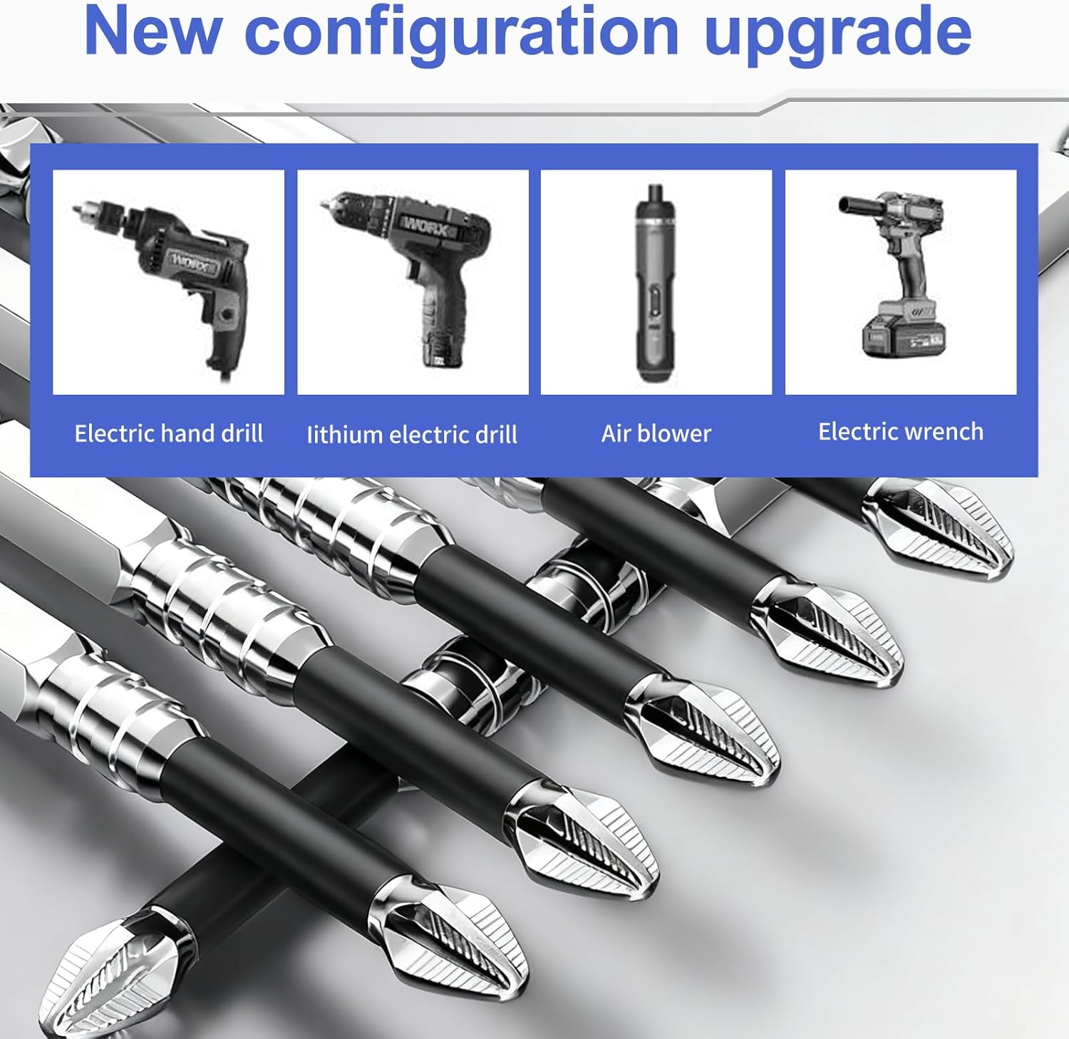High Magnetic Screwdriver Drill Bit Set, Anti-Slip Magnetic Electric Screwdriver Set, Impact Resistant Non Slip Bit, 25 50 65 70 75 90 100 120 150mm (9Pcs)