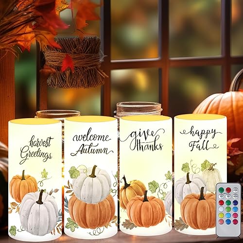 Miniatura 9 de Tiamon 4 piezas de velas con notas musicales y claves LED, velas sin llama con tema musical, operadas a batería con control remoto, LED de pilar,