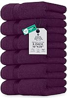 Vista 48 de DAN RIVER Paquete de 6 toallas de mano de alta calidad (16 x 28 pulgadas), 100% algodón, ultra suaves, ligeras, altamente absorbentes, para baño