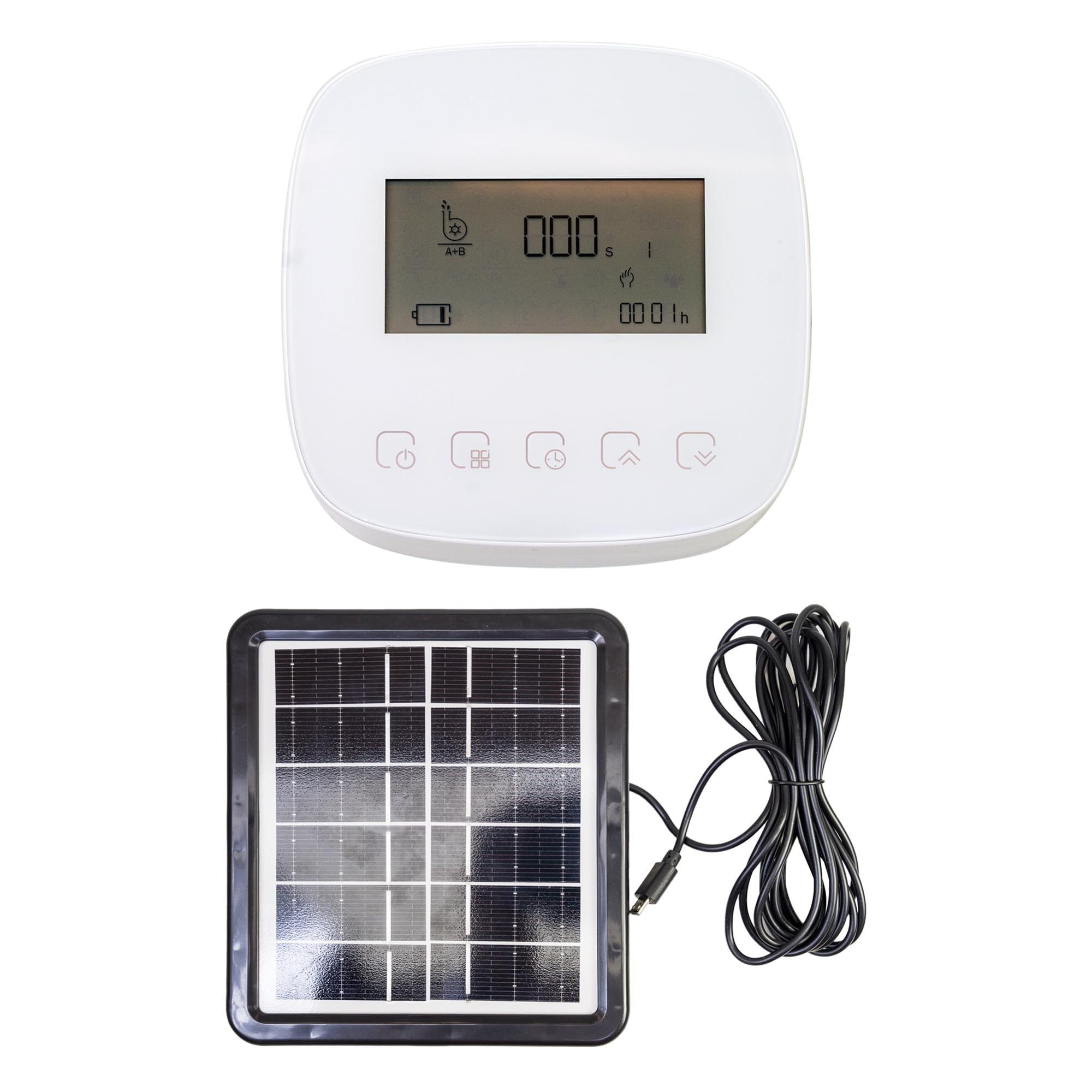 PNI Programmatore di irrigazione Intelligente SWI190, Wi-Fi con Pannello Solare da 3,3 W, 8 Zone, Controllo Tramite Applicazione Tuya