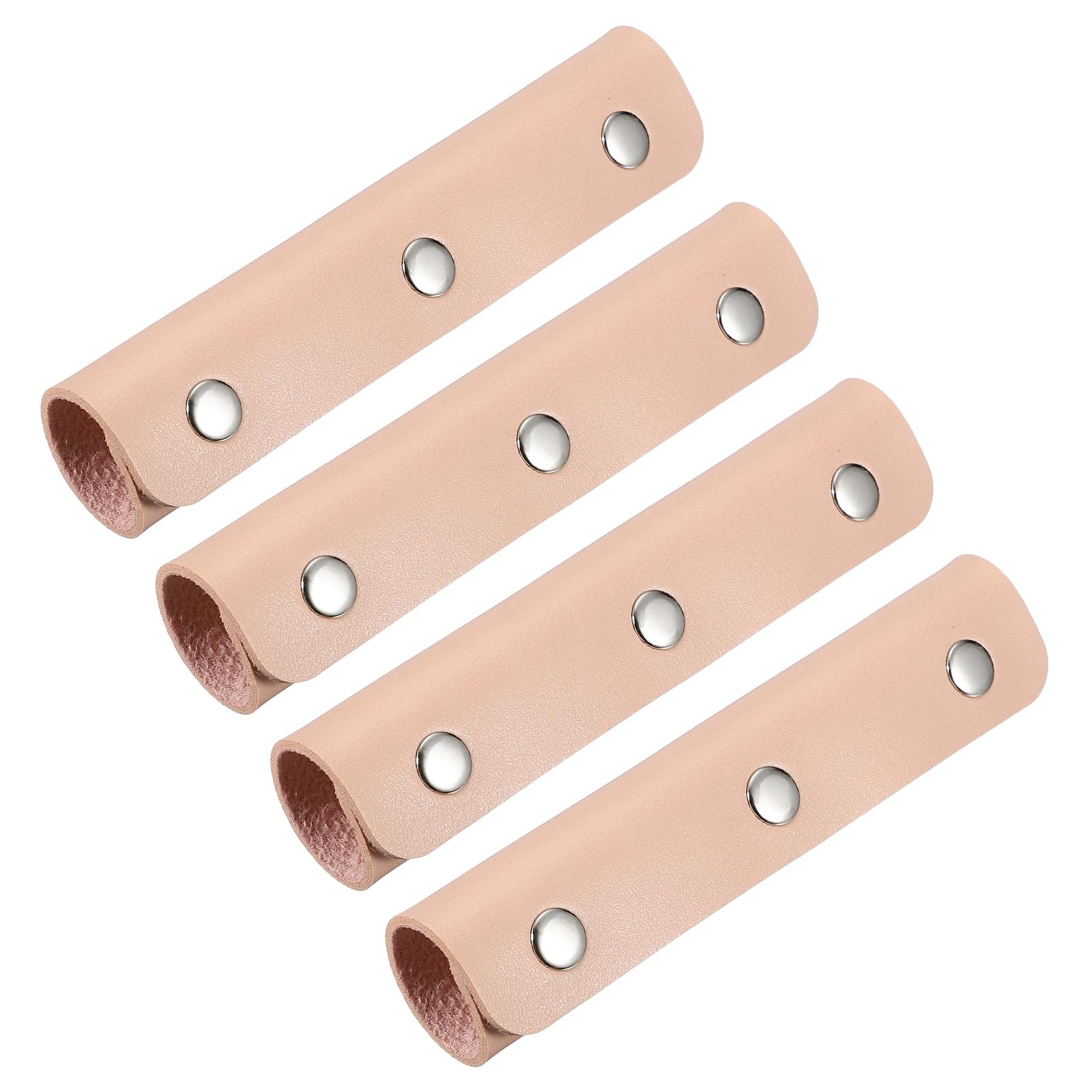 sourcing map 2 Pcs Handbag Handle Cover, Leather Luggage Handle Wraps, Purse Strap Cover Luggage Grip Protector Fine Texture Silver Buckle for Purse Tote Bag Suitcase, Peach Pink