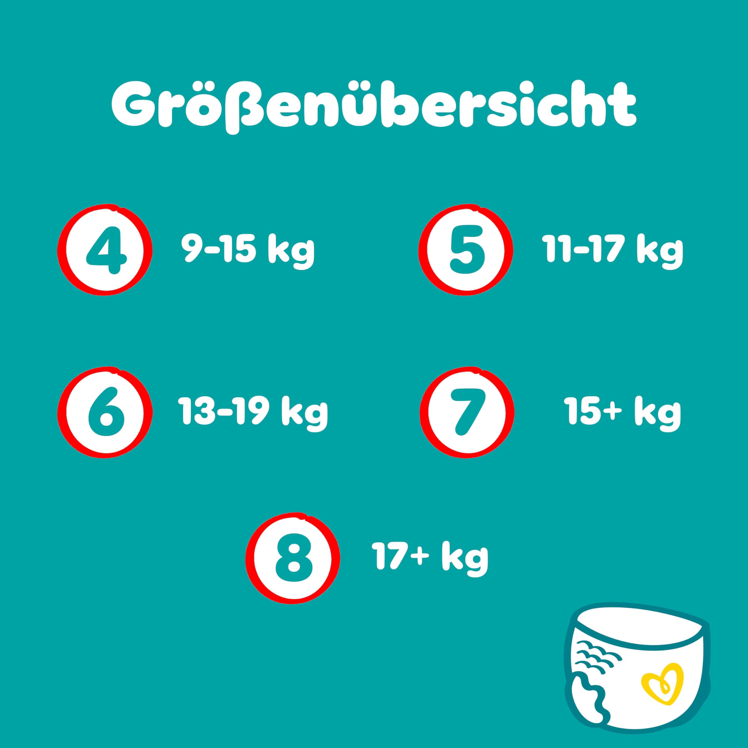 Pampers - Pañales para bebé, talla 4 (9-15 kg), 180 pañales, paquete de 1 mes, mantenimiento de 360 grados, fácil de cambiar, ahora con más pañales