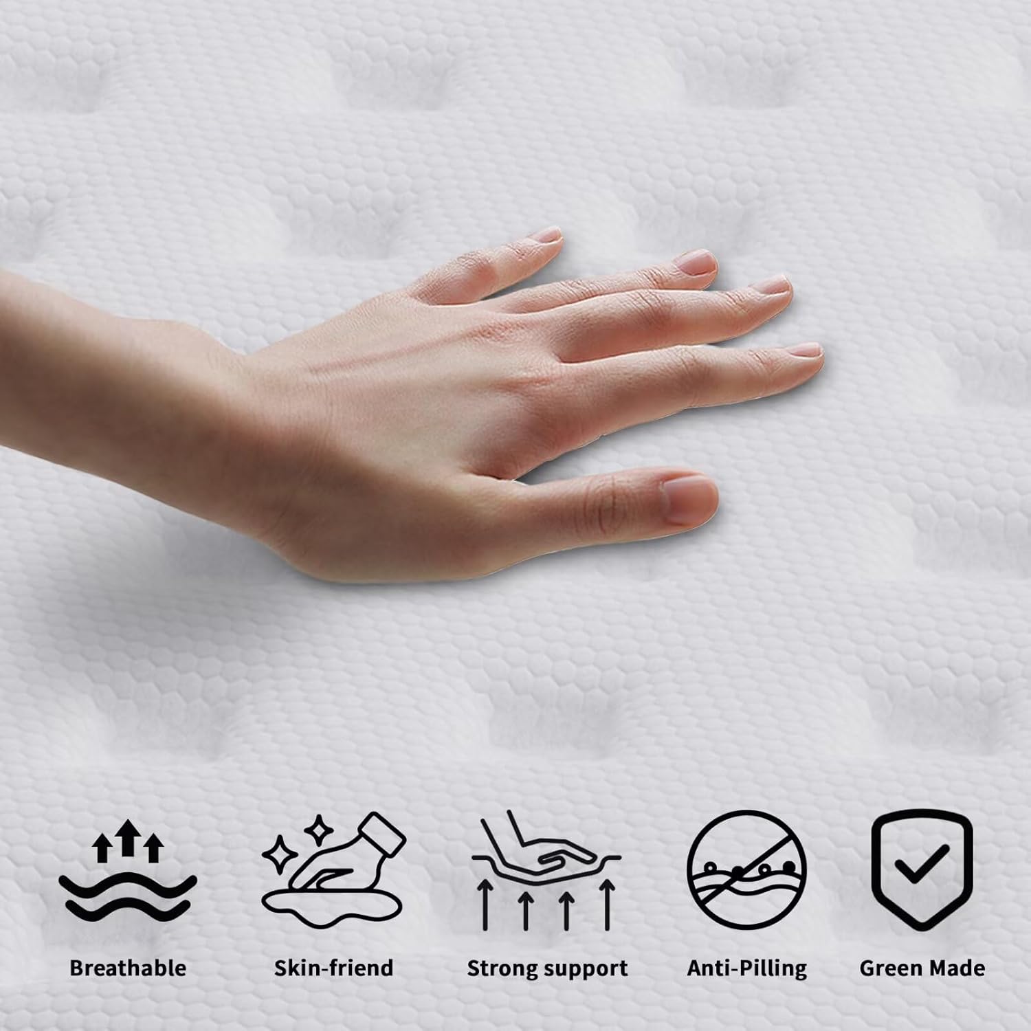 King Mattress, 12 Inch Hybrid Memory Foam Mattress in a Box, Cooling Gel for Pressure Relief & Back Pain Support, CertiPUR-US Certified, Medium Firm, Breathable Comfort Sleep