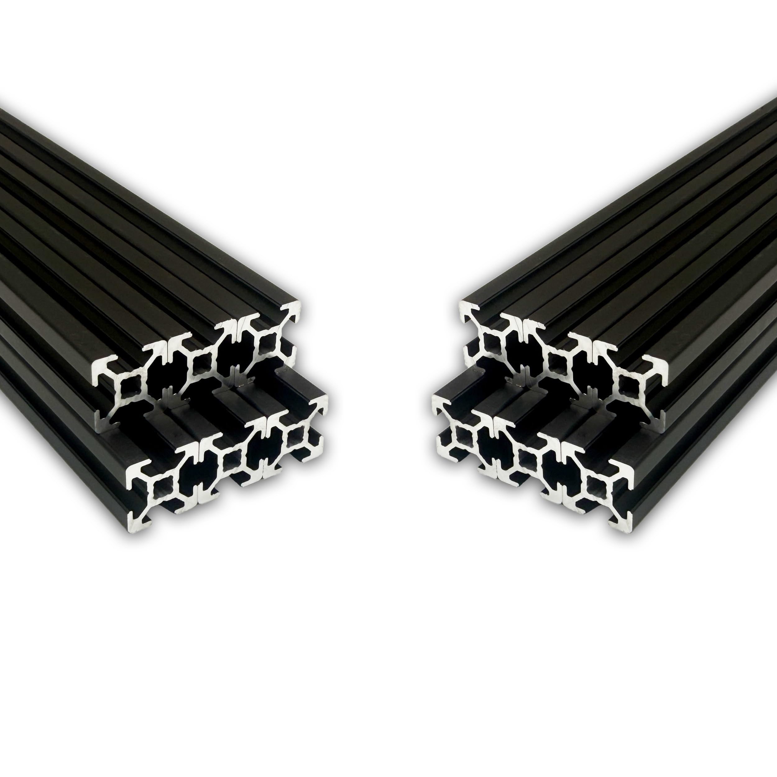Aluprofil 20x20 mm | Nut 6 | 3 Stück mit 2 Meter = 6 Meter | schwarz eloxiert E6/C35 | Aluminium Profil | Nutenprofil | Aluprofil | Alu Profil | Leicht | B-Typ | Montagesystem