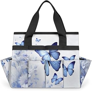 Garden Tool Bag Flying Butterfly Garden Tool Storage Bag with Pockets Handle Portable Garden Tote Bags for Women Men Indoor Outdoor Gardening