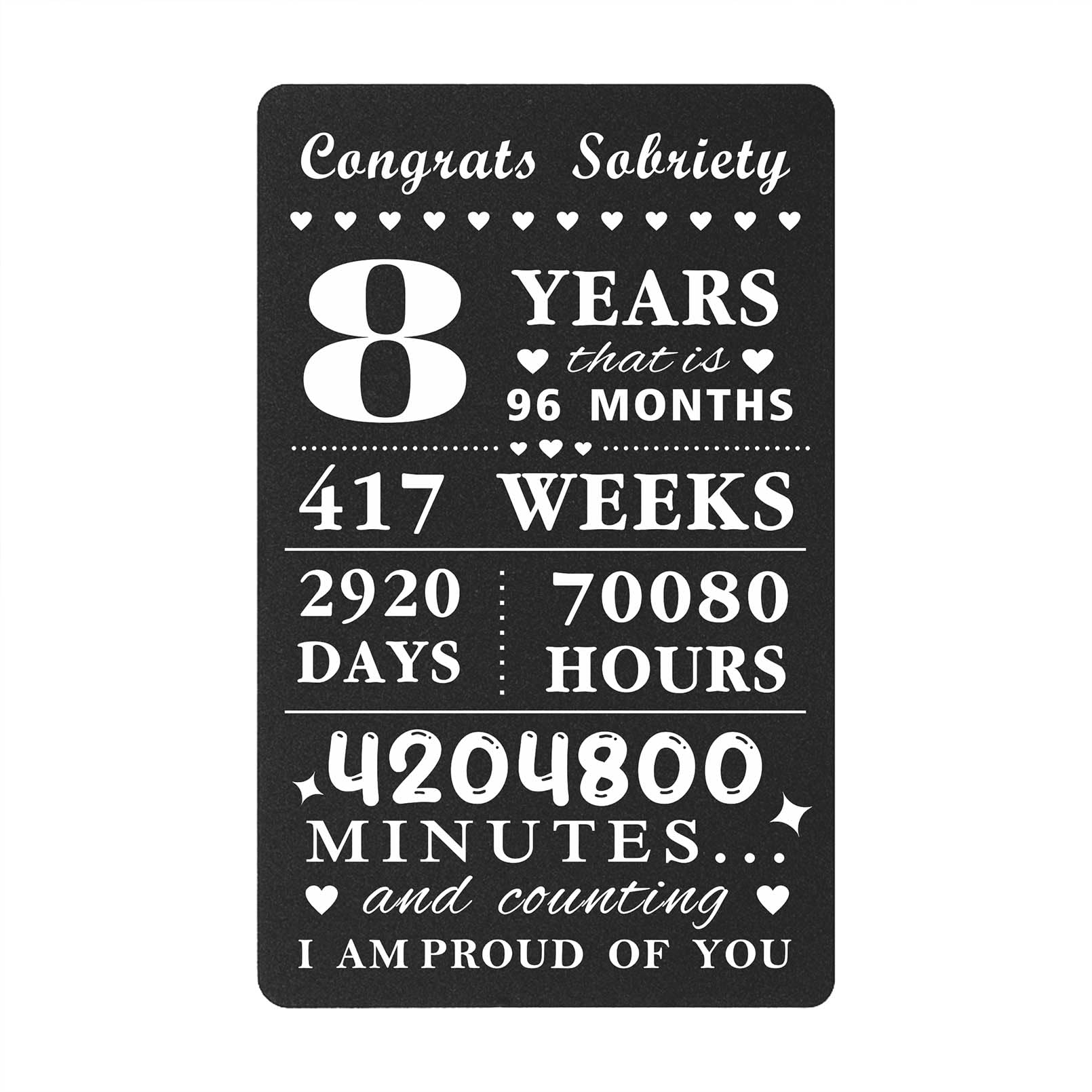 8 Year Sobriety Card for Women Men, 8 Year Sober Gifts, Eight Years AA NA Recovery Anniversary Sober Token
