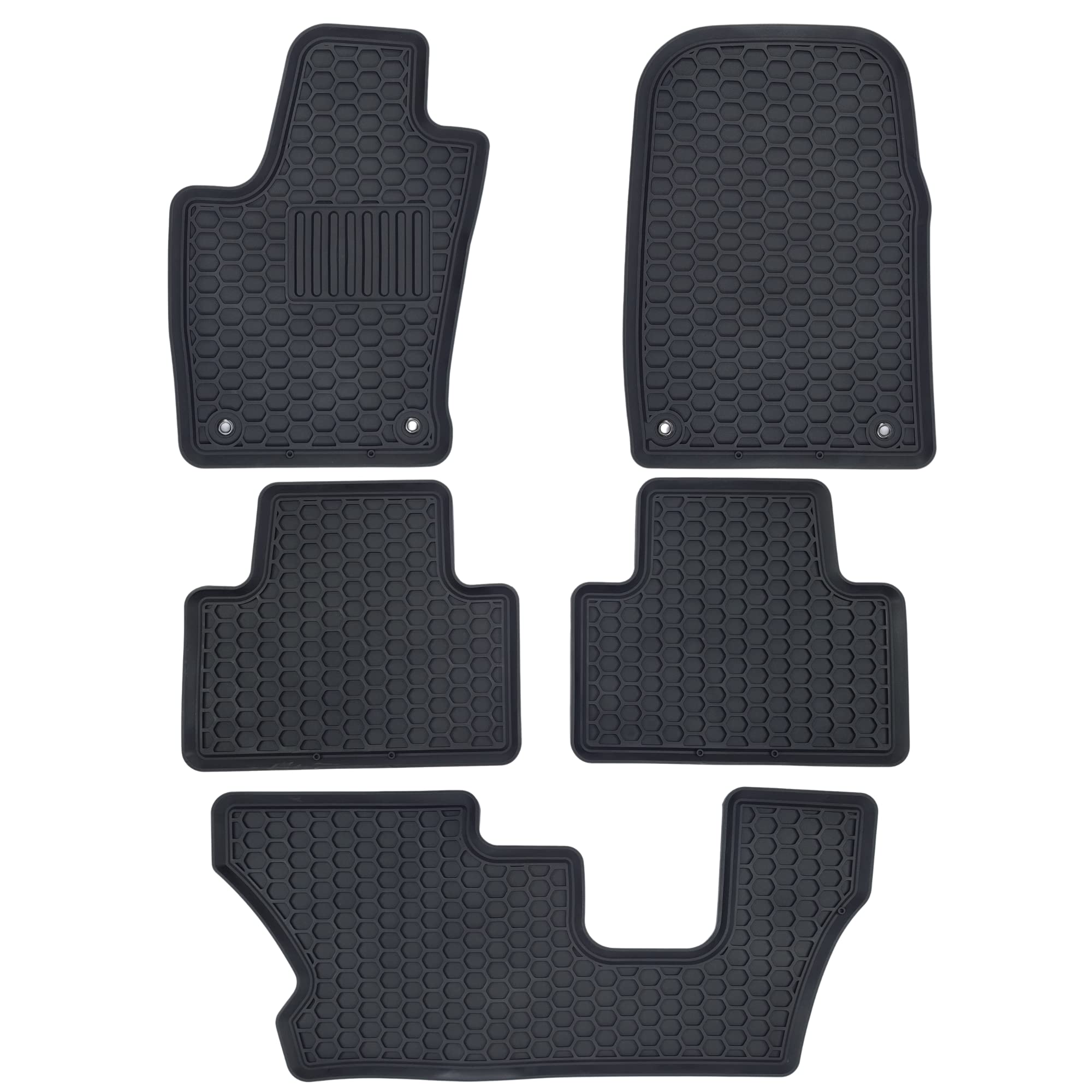 for 2011-2024, 2025 Dodge Durango Floor Mats Front, 2nd and 3rd Row (2nd Row Bench) All Weather Heavy Duty Floor Liner Full Set Black