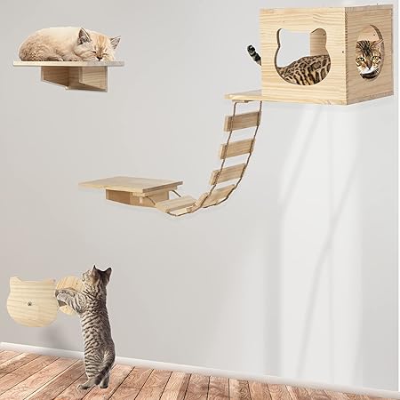 floating cat wall shelves