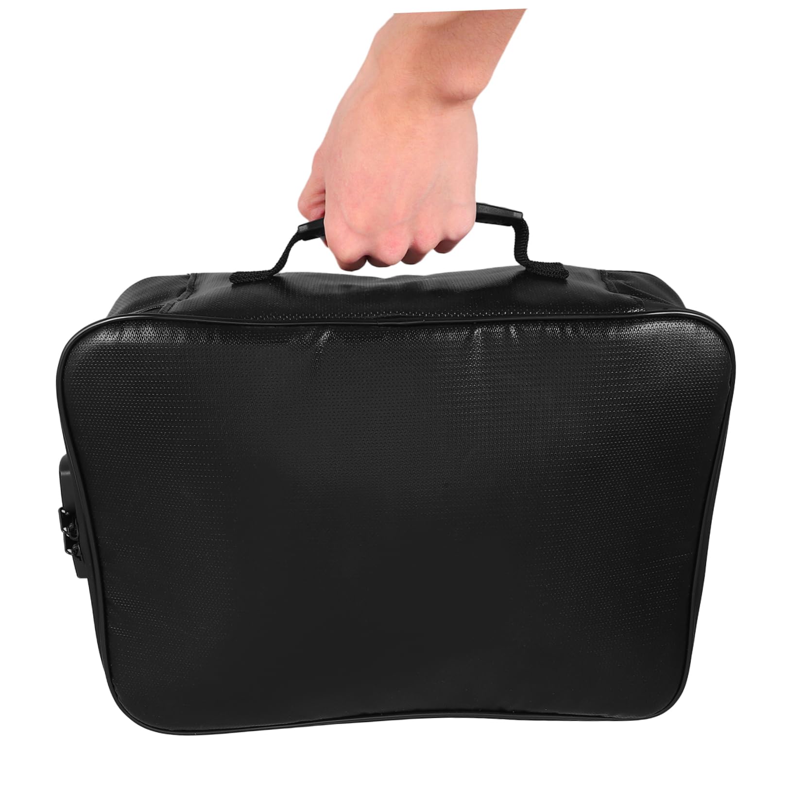 POPETPOP Organizzatore di Documenti Ignifugo, Borsa per Documenti da Viaggio con Serratura, Multistrato e Portatile per Casa e Ufficio, Nero