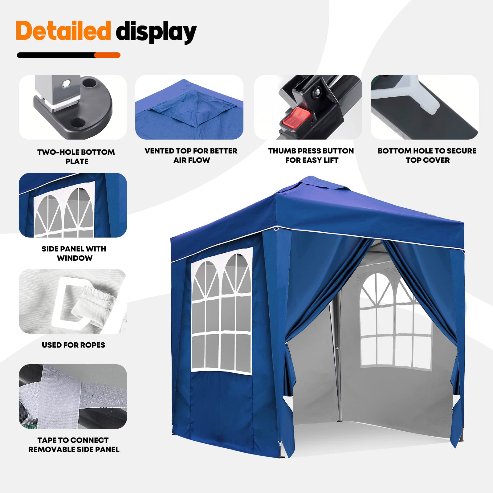 SANHENG Gazebo pop up, tenda pop-up con pesi, completamente impermeabile, gazebo ideale per feste all'aperto e campeggio