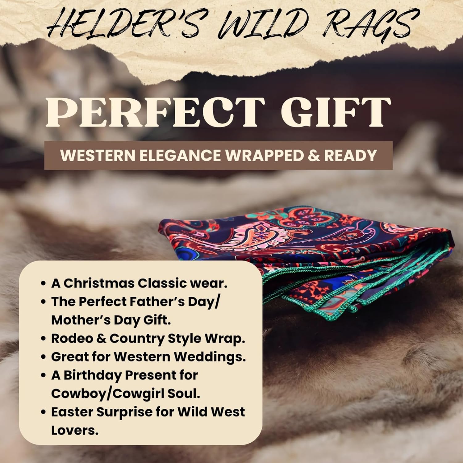 Wild Rag Silk Scarf 36 inch Western Cowboy Bandana Square Silky Wild Rags Navy Blue and Red Paisley Tribal Scarves for Men & Women