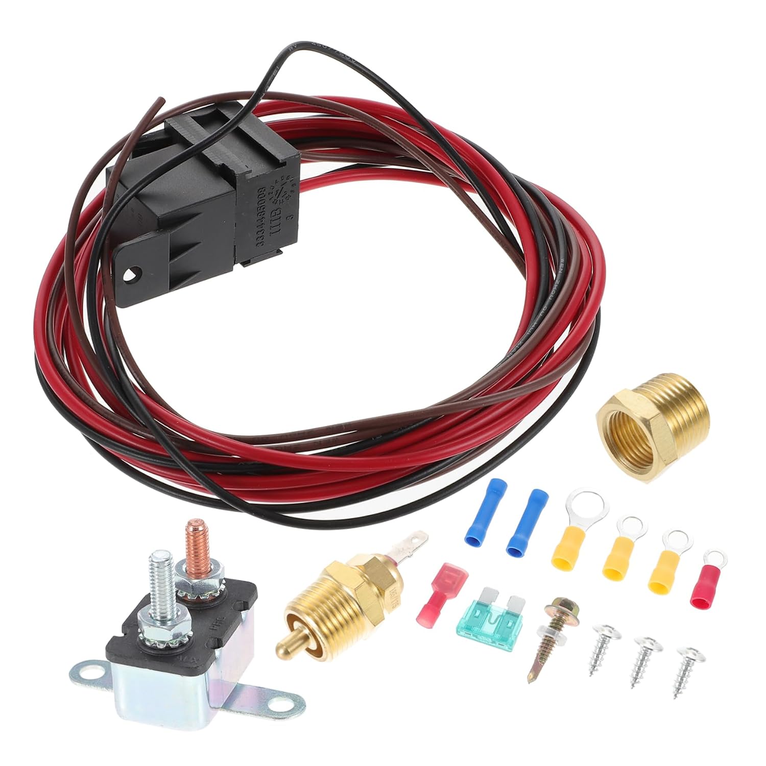 Gatuida Cooling Fan Relay Kit Temperature Electric Fan Thermostat for 12v System Installation Hardware Set