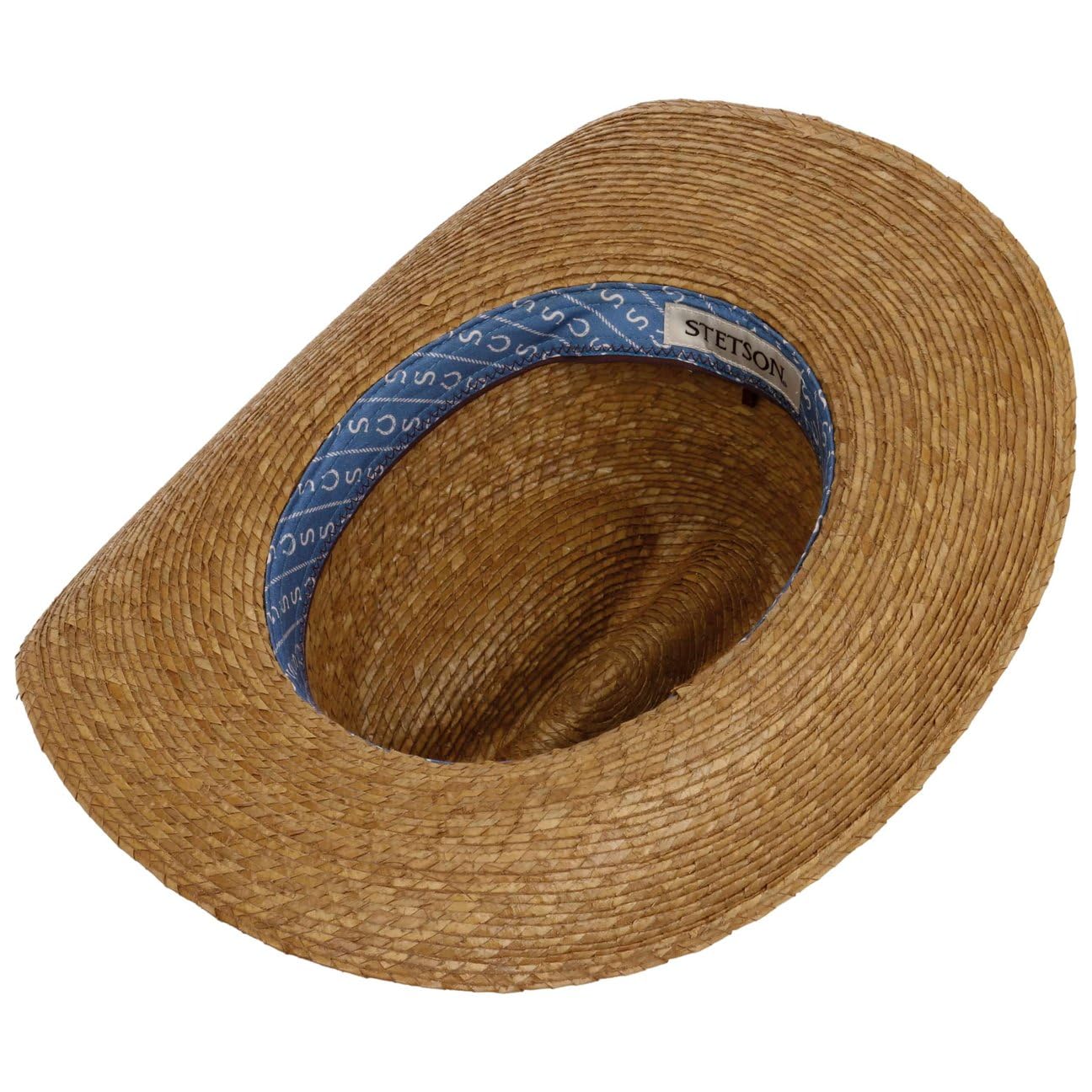 Stetson Sombrero de palma, para hombre, con forro, correa de piel, para primavera, verano, primavera y verano