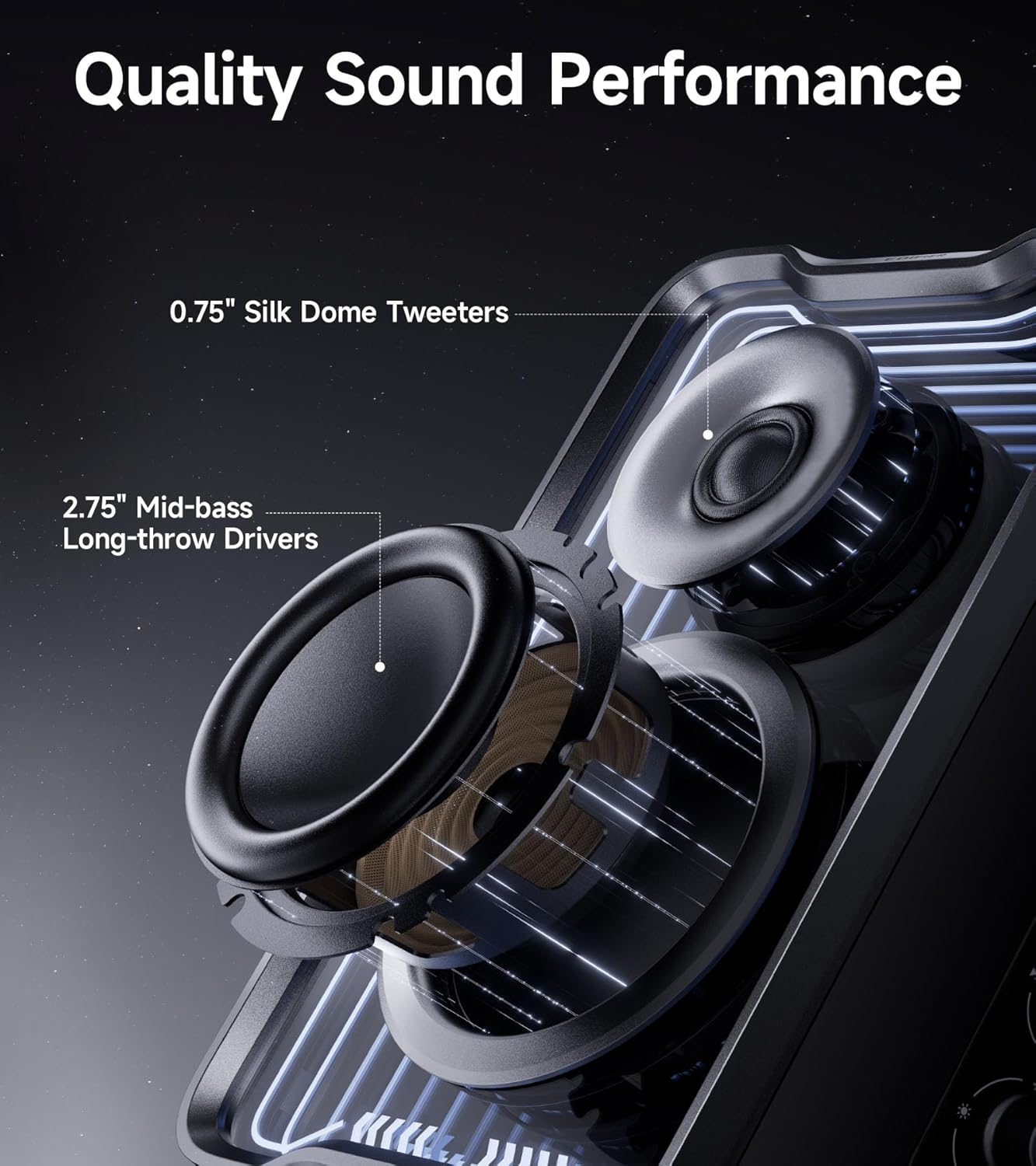 Edifier QR30 2.0 Desktop Active Speaker, Compact Bluetooth V5.4 Computer Speakers, Wireless Bookshelf Speaker, 30W (RMS), 3.5mm AUX & USB-A Wired Input, Dynamic Light Effects, App Control, White - Image 3