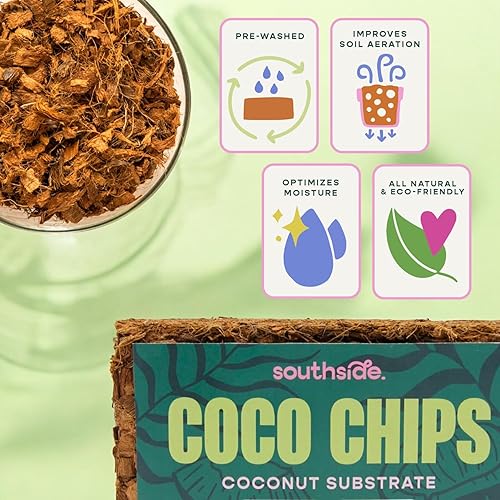 Miniatura 3 de Sustrato de coco para macetas para plantas de jardín, sustrato de coco grueso pre-enjuagado, orgánico y ecológico, 1.1 lb (500 g) de ladrillo simple