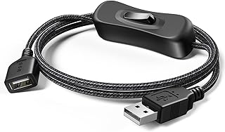 ANDTOBO USB Switch Extension Cable, Upgraded USB Extension Cord with On/Off Power Switch Cable for LED Strips, iOS System, etc- 1M