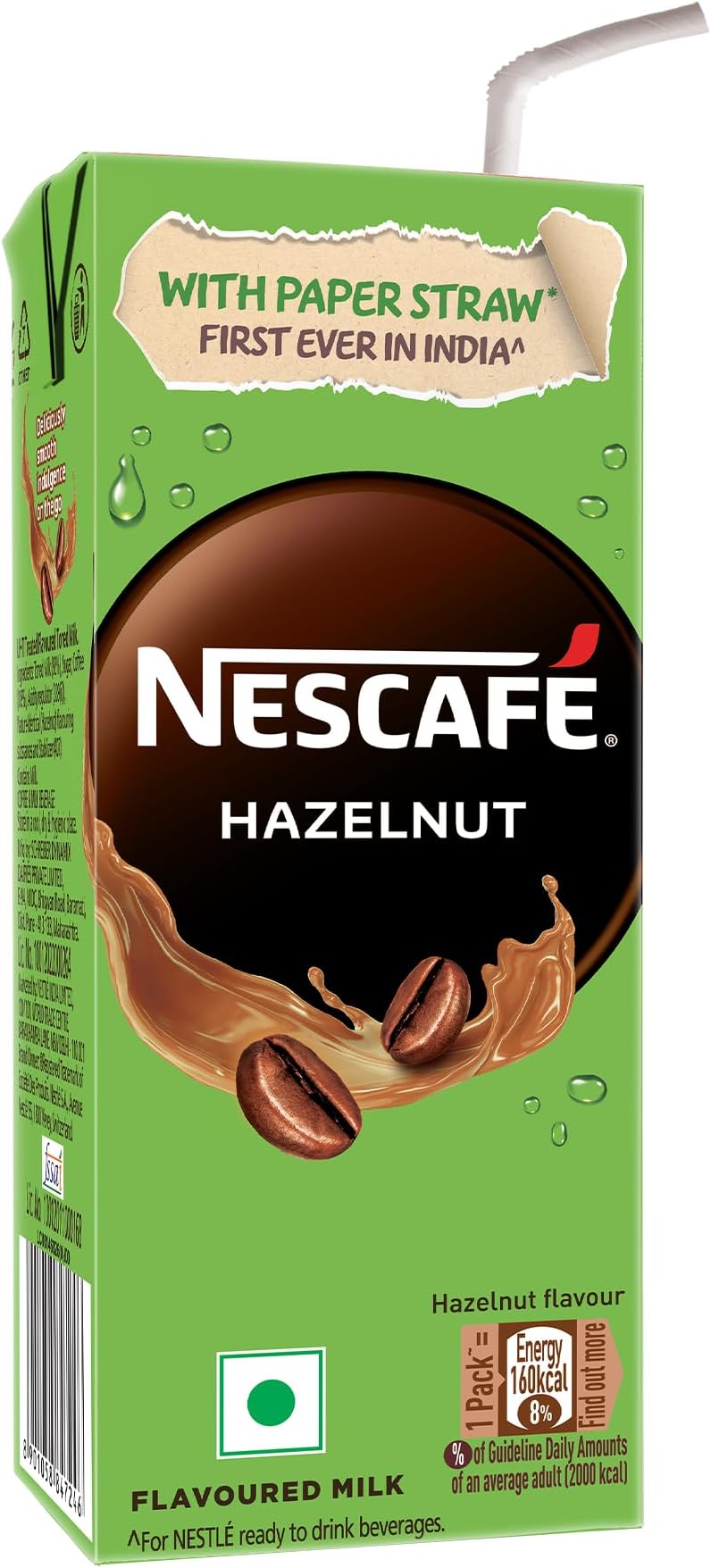 Nescafe Ready to Drink, Coffee Flavored Milk - Hazelnut, 180ml, Tetrapack