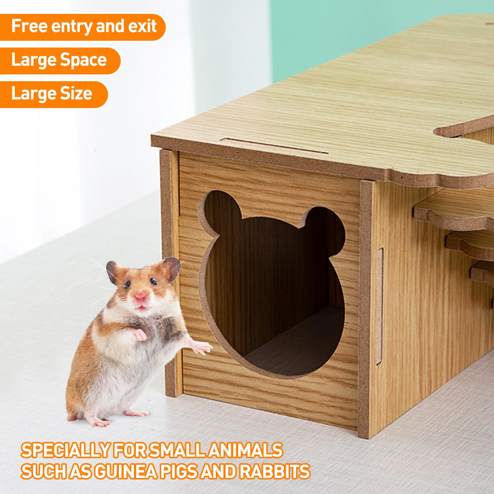 Casetta In Legno Per Criceti A 2 Piani Con Scala - Casa Per Piccoli Animali, Gerbilli E Roditori - Foto 4