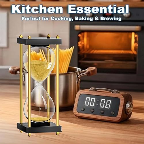 Miniatura 6 de Reloj de arena de arena de 30 minutos reloj de arena de madera pequeño, reloj de arena, reloj de arena de oro antiguo 30 minutos, reloj de arena