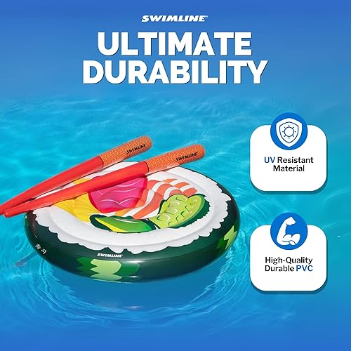 Miniatura 6 de SWIMLINE Original Large Island Pool Float Collection for 1-3 Adults & Kids  Inflatable Floating Lounger Mats  XL Size Floaties for Pool Lake Ocean