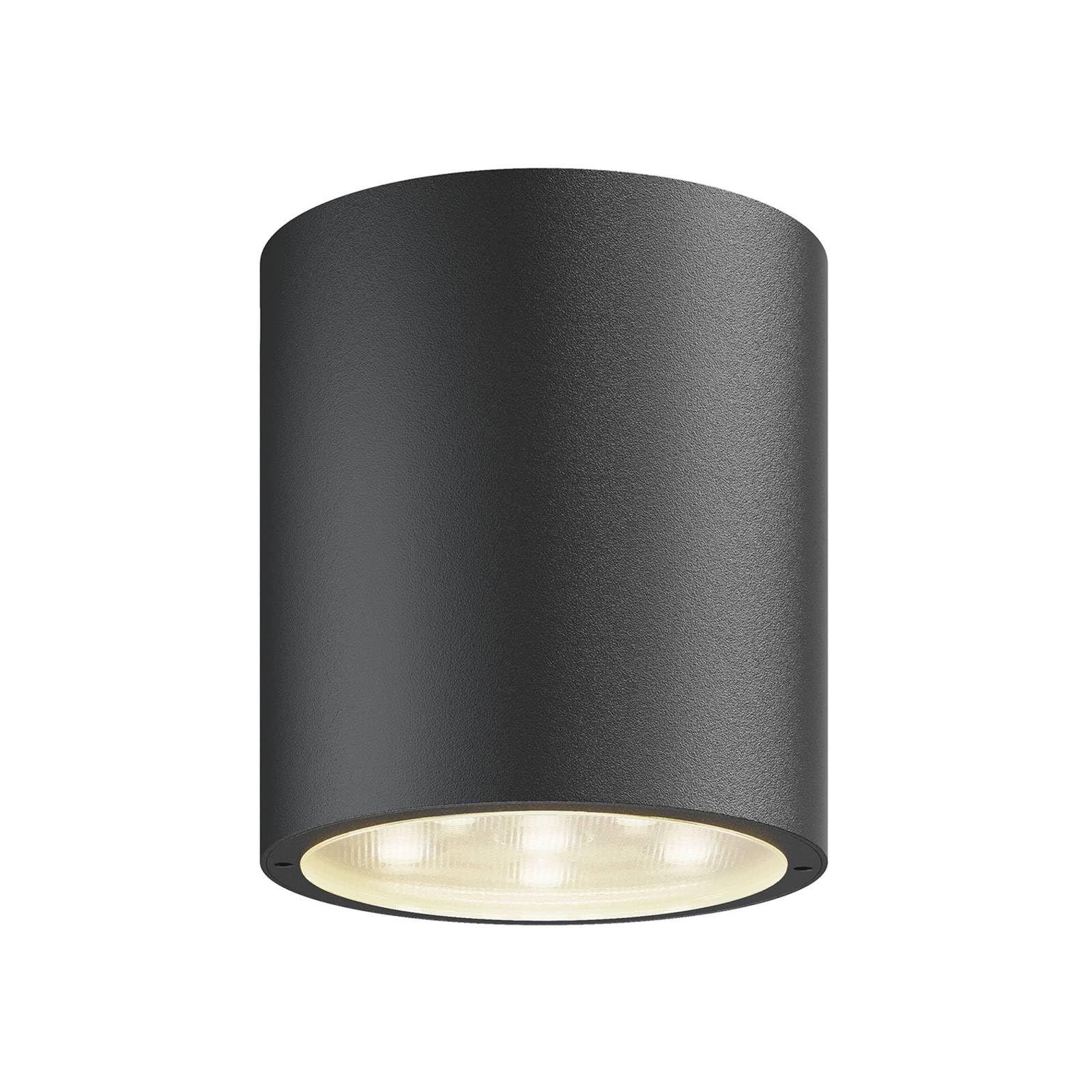 Lucande LED Deckenleuchten Meret (spritzwassergeschützt (Modern) in Schwarz aus Aluminium (1 flammig,) - Außenleuchte für Garten Terasse Balkon & Haus Deckenleuchte