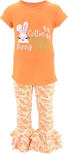 Unique Baby 2 Piece Girls Double Ruffle Leggings and Short S