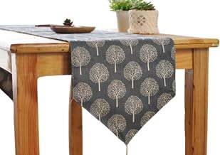 CosyAurora Mulberry Linen Table Runner, Navy Blue, Seasonal Kitchen Table Decoration for Home Party Decoration (Navy Grey, 11.8 x 55.1 Inch)