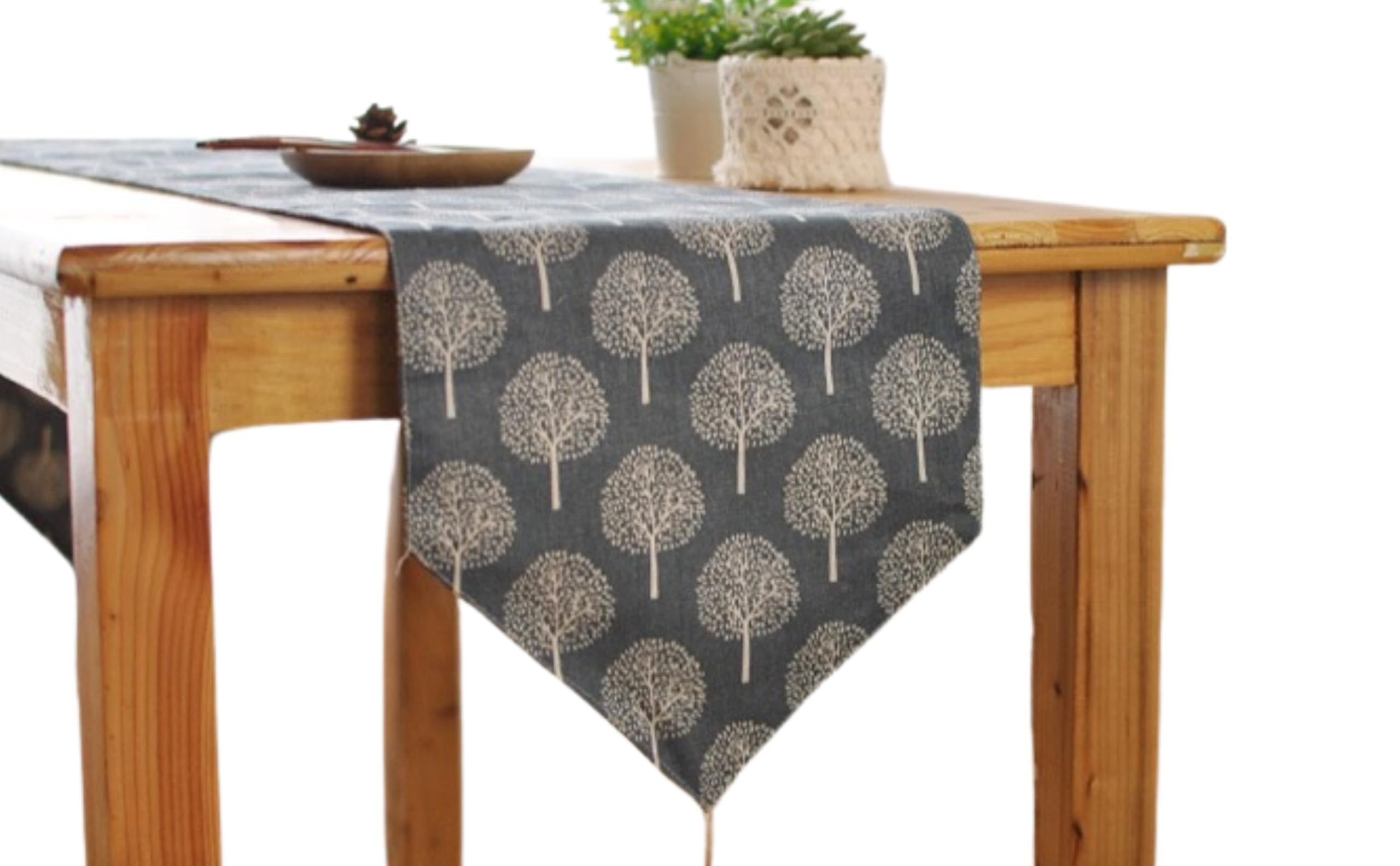 CosyAurora Camino de mesa de lino, moreras, azul marino, cocina, comedor, decoración para el hogar y fiestas (gris marino, 30 x 200 cm)