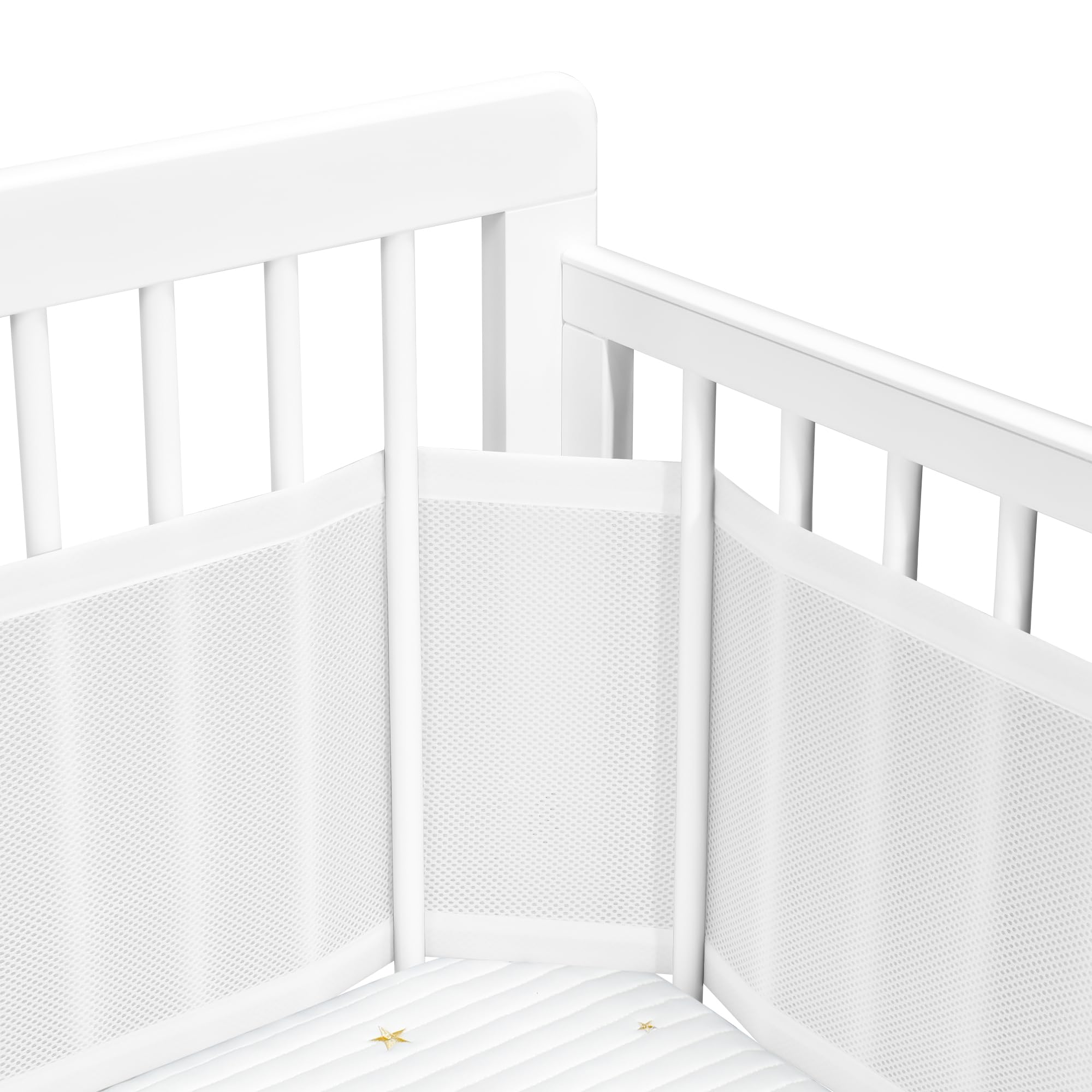 Sageky- Breathable mesh baby bed rail pad, removable and machine washable - Image 2