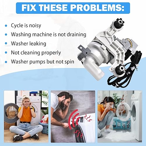 Miniatura 6 de DC97-19289F DC97-19289B DC97-19289A PX3516-01 Conjunto de bomba de drenaje para lavadora Samsung Reemplazo DC97-17349B, DC97-17366A, DC97-17366J,