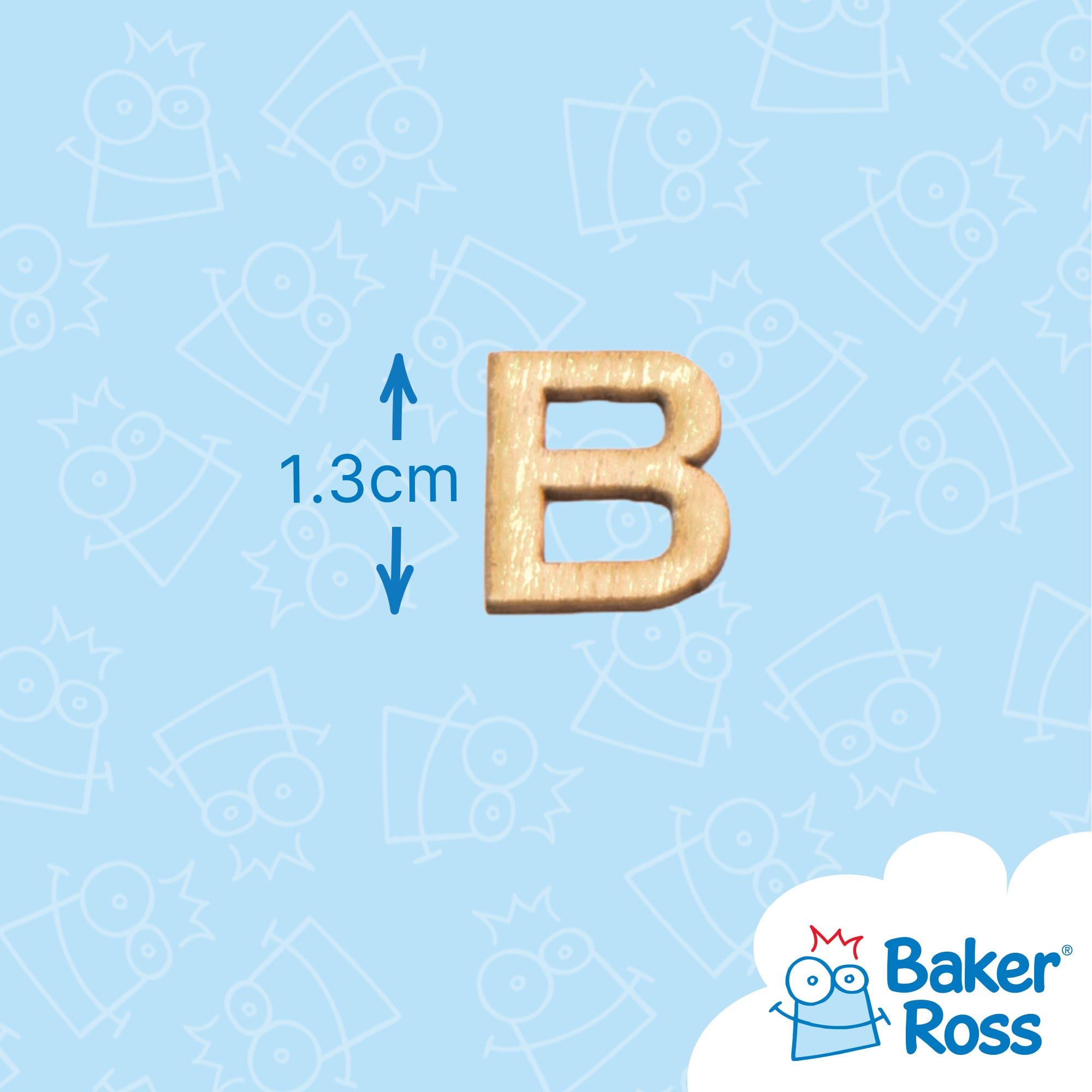 Baker Ross AW350 mini drewniane litery (260 sztuk), drewno