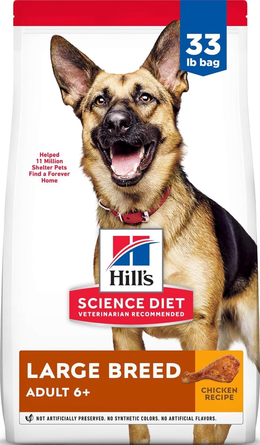 Adult 6+ Large Breed Dry Dog Food | #1 Veterinarian Recommended, Chicken Recipe, 33 lb. Bag