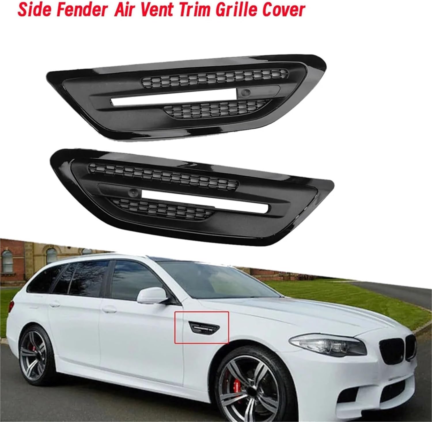 1Pair Car Side Fender Air Vent Trim Cover