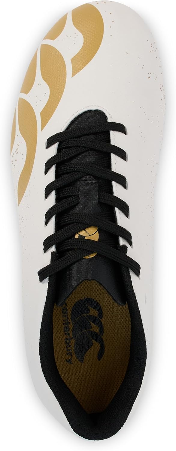 Canterbury Stampede Groundbreak Team Junior Rugby Boots White/Gold