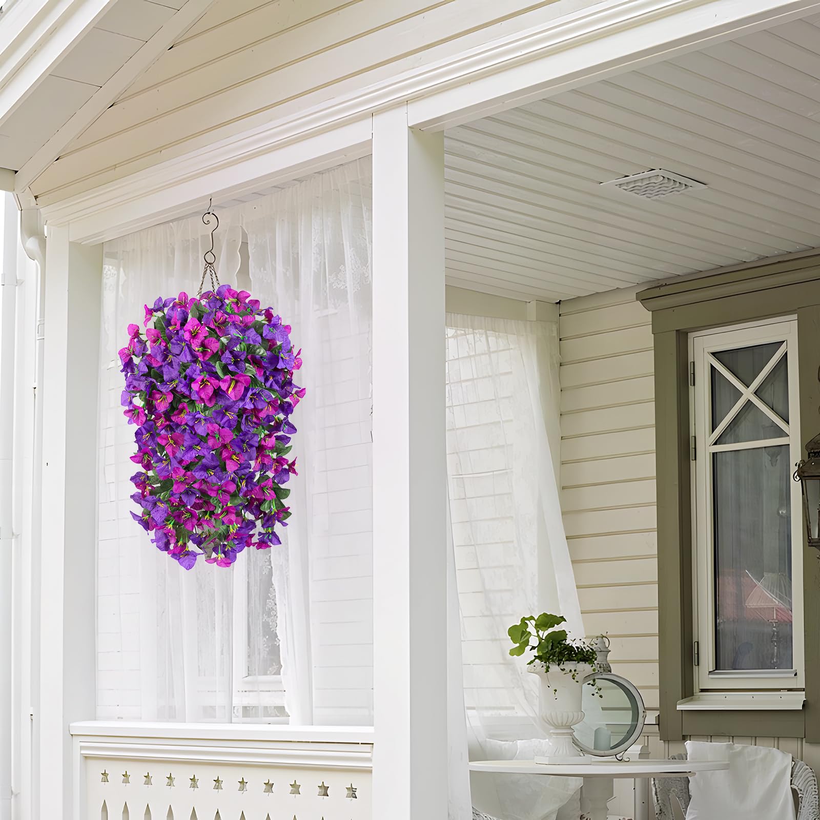 2-Pack Artificial Bougainvillea Vines - UV Resistant Fake Flowers For Outdoor Porch Decor