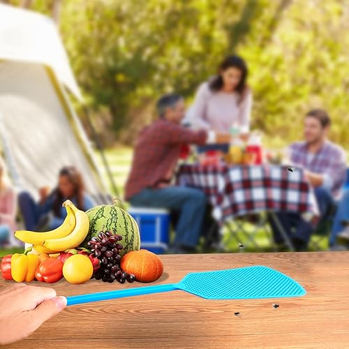 Miniatura 7 de Fly Swatter,5 Pack Plastic Heavy Duty Manual Fly Killer, Long Handle Flyswatter, Large Bug Swatters That Work for Indoor and Outdoor