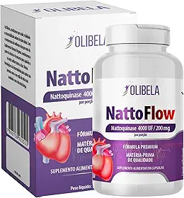 Nattokinase 4000UF 180 Cápsulas Veganas Alta Concentração - Suplemento Alimentar para Suporte à Circulação e Saúde Vascular - Natto Enzima Natural de Alta Pureza Fabricado no Brasil - Olibela Suplementos (1 Pote 180)