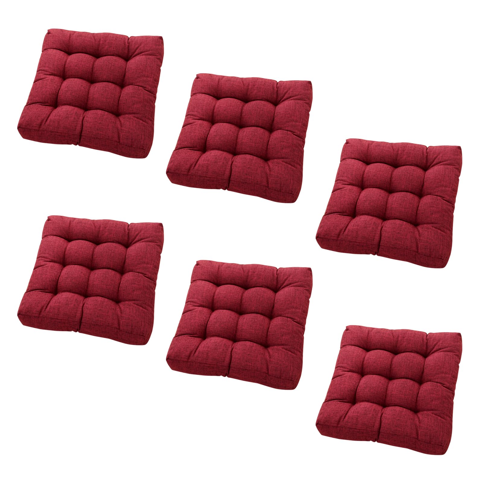Coussins de chaise 45x45 cm en lin lot de 6 avec attaches pour de parfaits repas