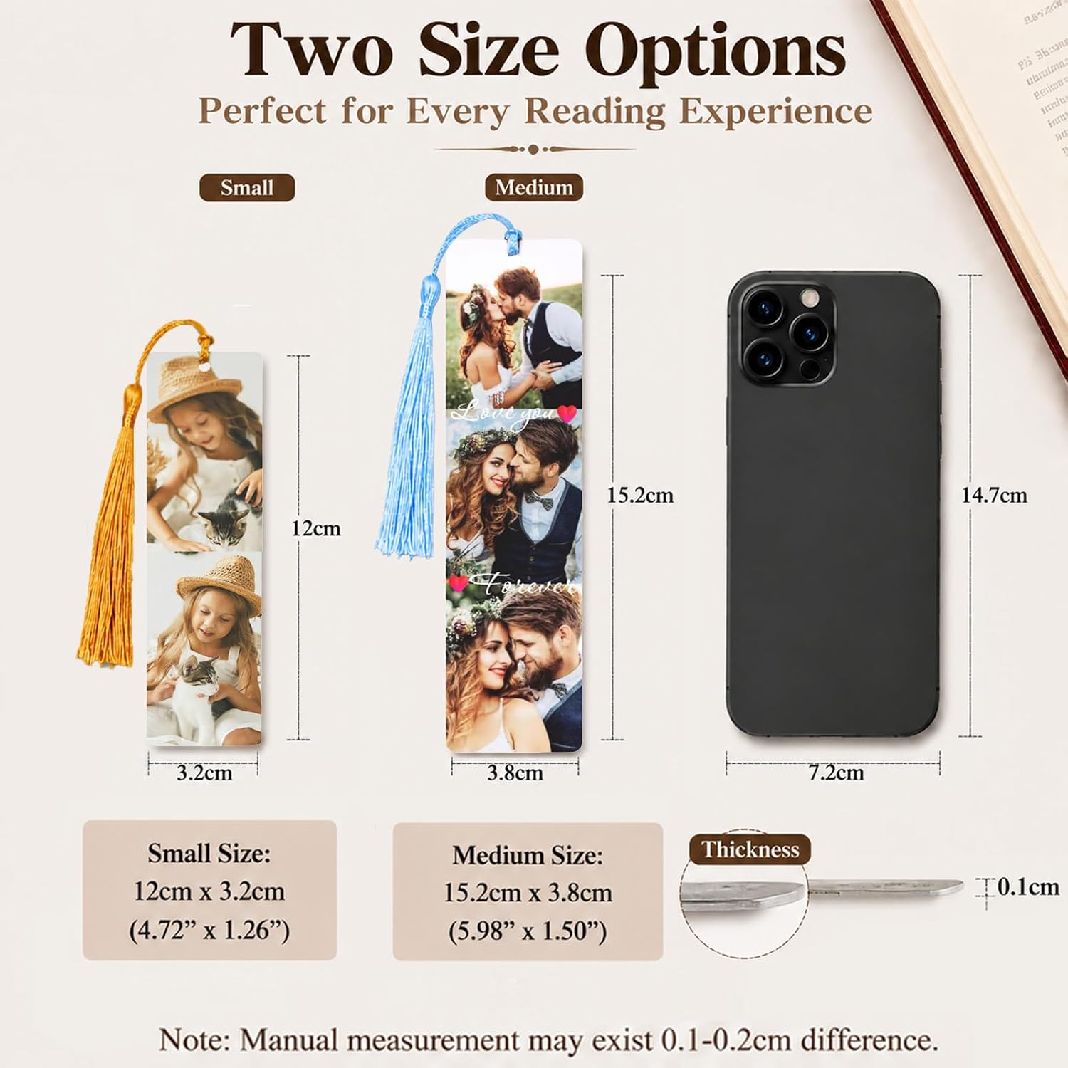 Personalized Photo Bookmark with Text, Custom Bookmark image 2