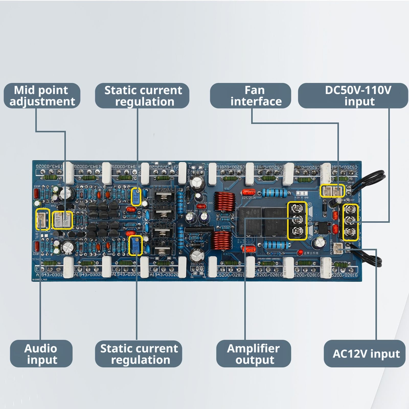 Scheda amplificatore digitale TTA1943 / TTC5200 a doppio canale, 400 W + 400 W, modulo di potenza per home theatre, modulo audio digitale a doppio canale, per home theatre