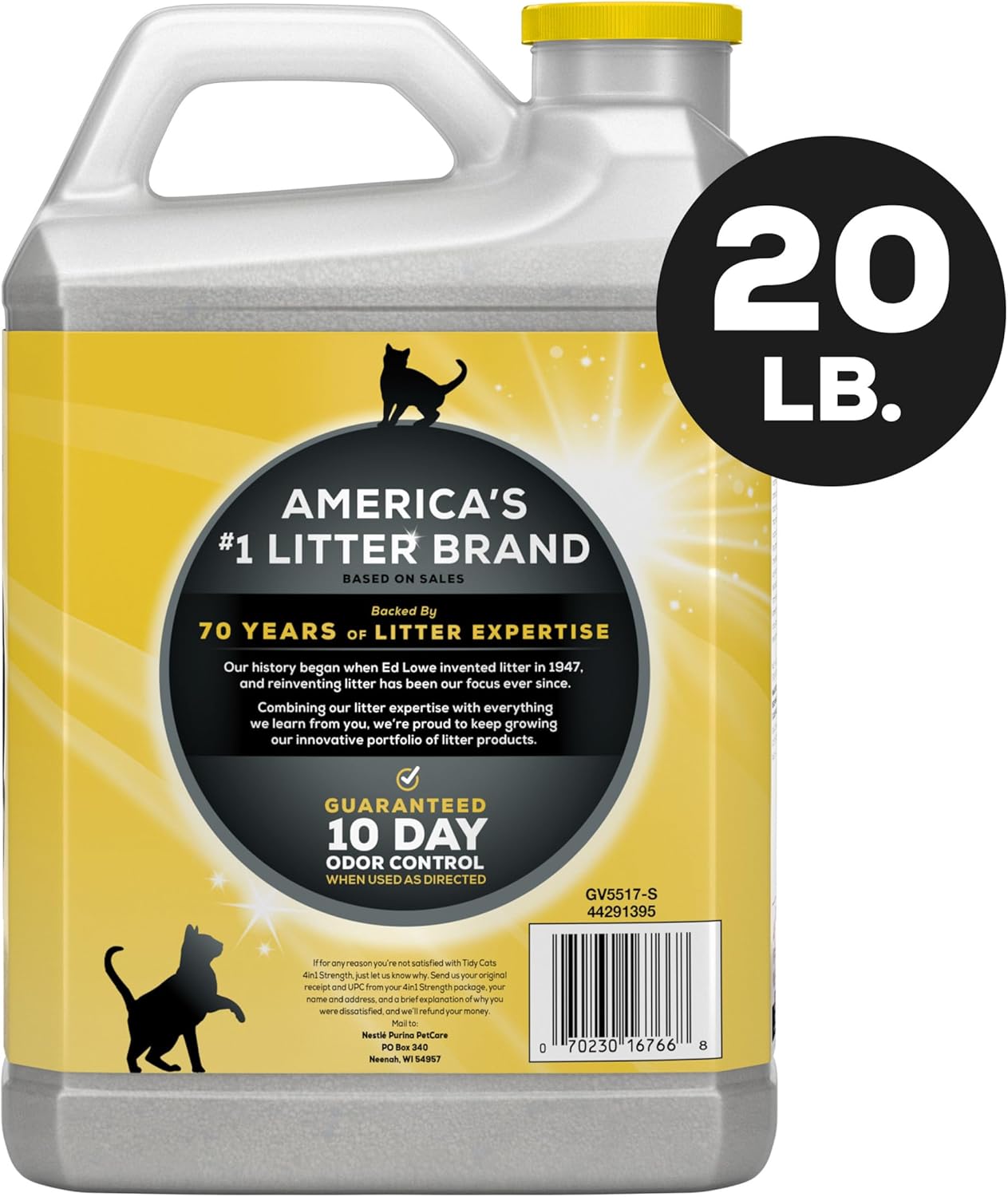 Purina Tidy Cats Clumping Cat Litter, 4-in-1 Strength Multi Cat Litter - (Pack of 2) 20 lb. Jugs