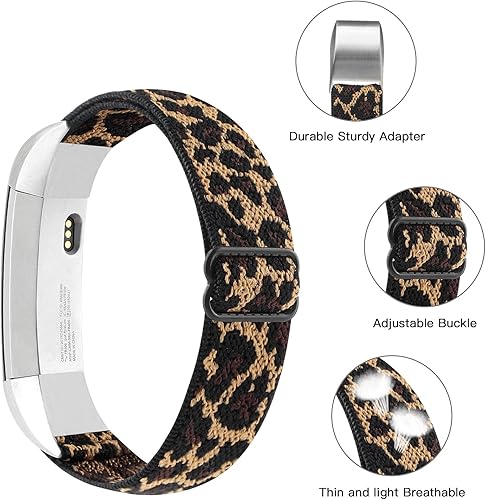 Miniatura 7 de Bandas elásticas ajustables compatibles con Fitbit AltaAlta HR, correas deportivas de nailon elástico suave y transpirable de repuesto para mujeres