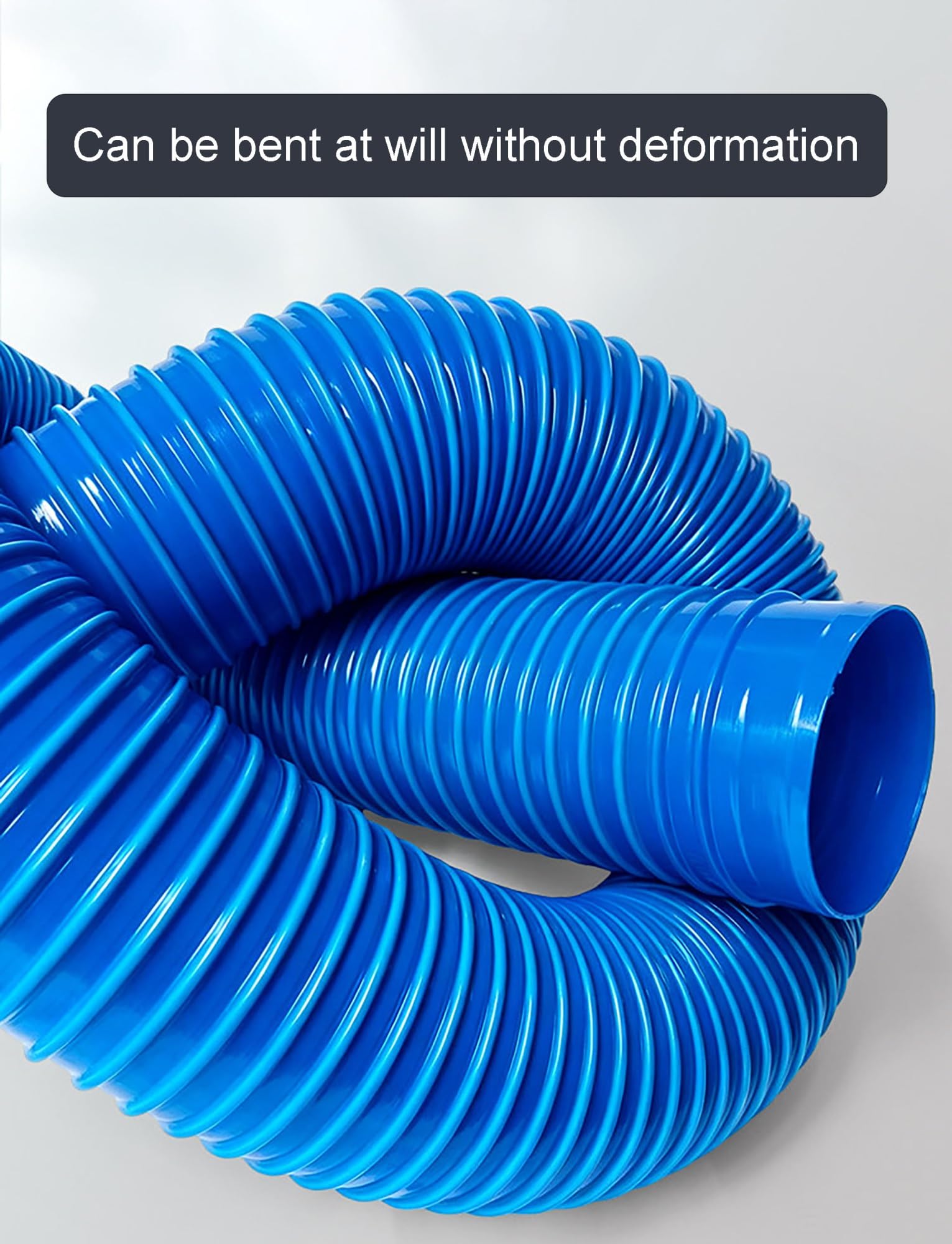 Manguera Flexible PVC Azul para Polvo y Ventilación de Humos | Manguera PVC Reforzada, -40~80°C, Interior Liso para Aspiradora, Polvo y Drenaje(110mm-L9.8 ft)