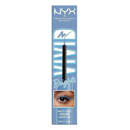 Miniatura 8 de NYX PROFESSIONAL MAKEUP Vivid Brights - Delineador líquido resistente a las manchas con punta precisa, Cobalt Crush