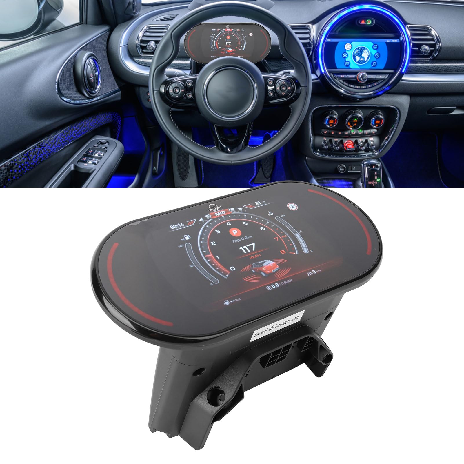 CHICIRIS Head Up Display para Automóviles Panel de Instrumentos Digital LCD de 7 Pulgadas con Alarma en Tiempo Real que Indica Datos de Plug and Play para F54 F55 F56 2014 a 2023
