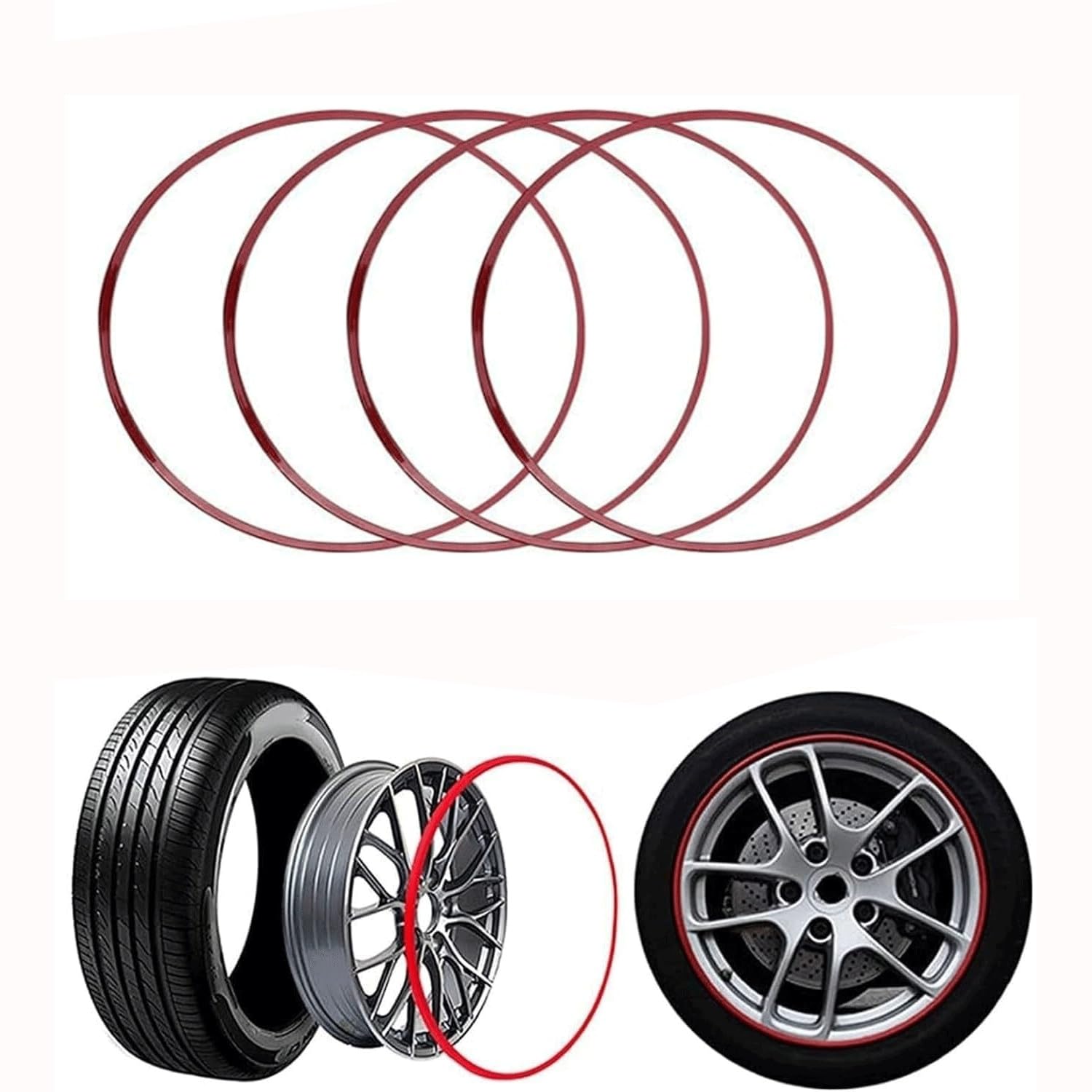 Wheel Protector 17-22 Inch Rim Protectors For Alloy Wheels, 4PCS Metal Rim Guard Cover For All Car Models, Vehicle Hub Impact Protection Stickiness Guard Rings, Wheel Edge Refit Decorative Protection