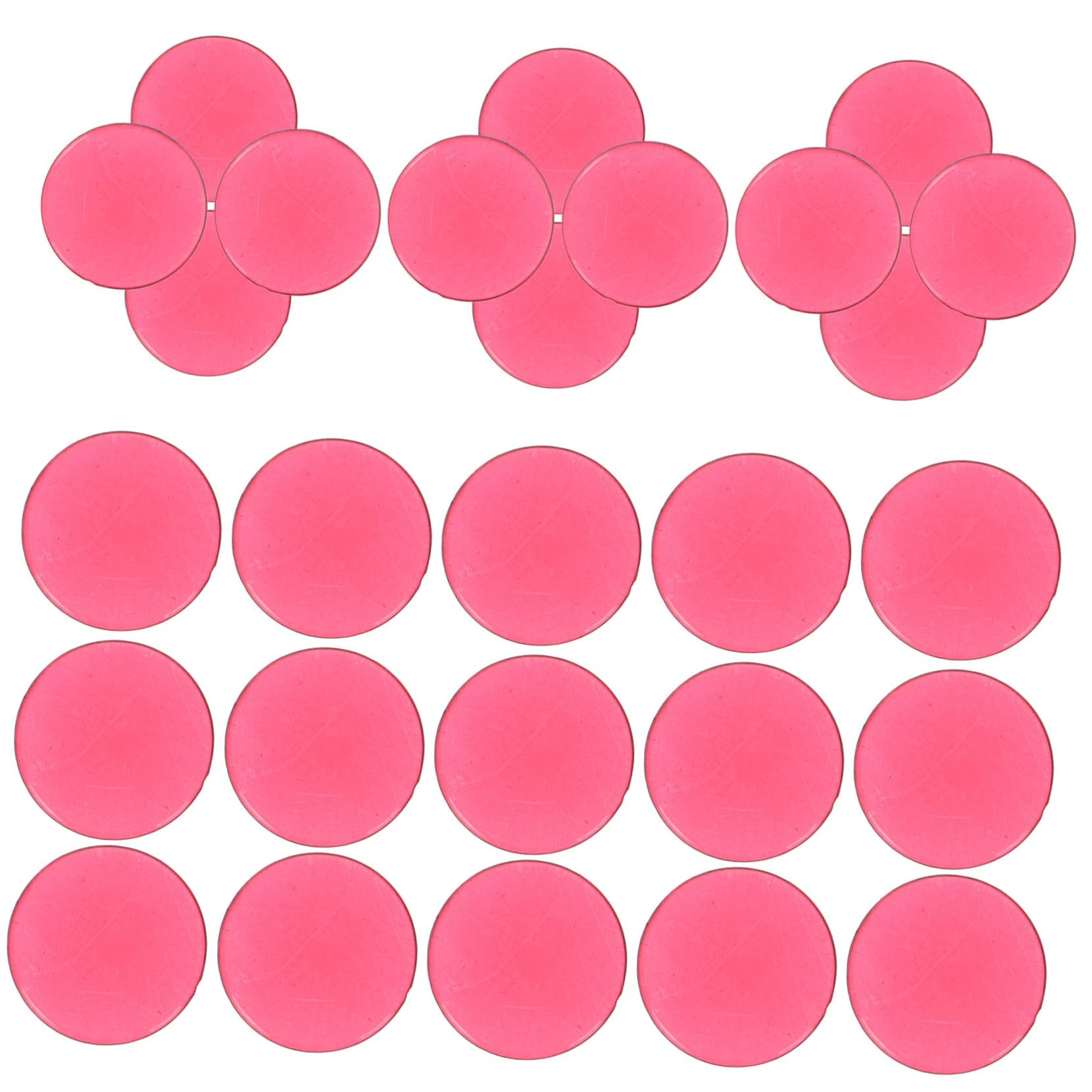 BESPORTBLE 100pcs Semi Transparent Bingo Game Markers Acrylic Counting Discs for Math Learning Game Supplies Clear Visibility Red Counters for Tracking Scores