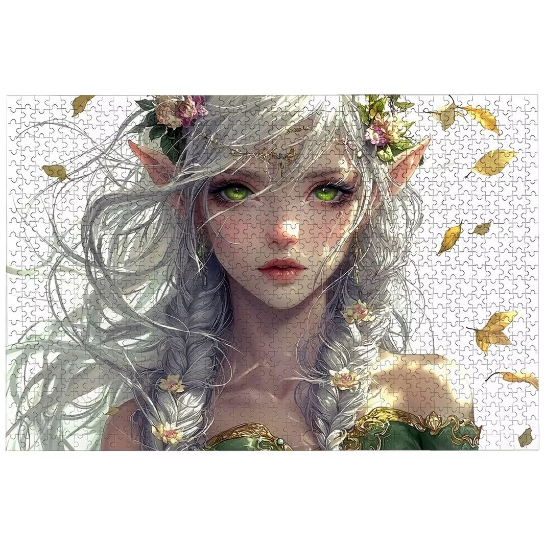 Elfy puzzle dla dorosłych 5000, 5000 puzzli dla dorosłych, 156,5 x 105,5 cm twarde niemożliwe drewniane puzzle, wymagająca gra dla całości, prezenty dla mężczyzn, motyw: (piękno), -8021